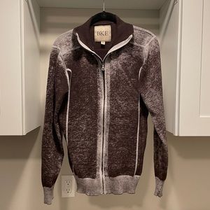 Brown lightweight zip up sweater by BKE
